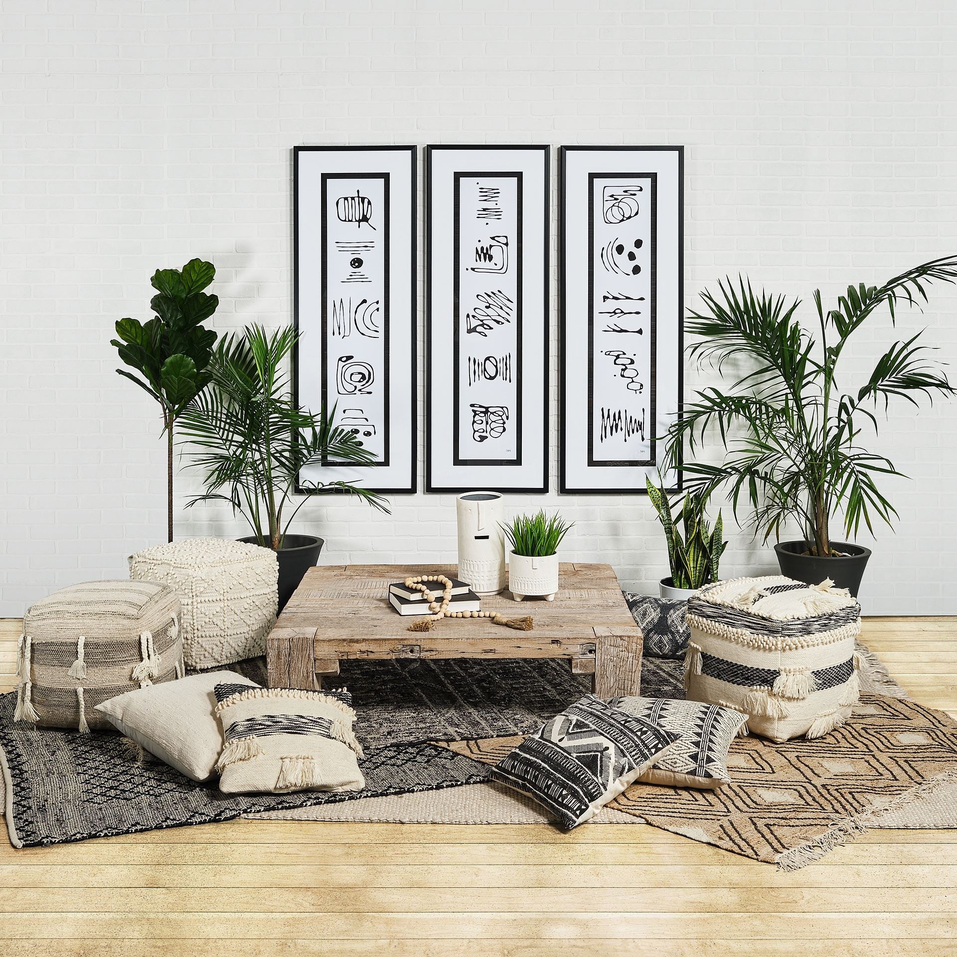 14" White Abstract Cylinder Ceramic Table Vase-Vases-DECOROLALA