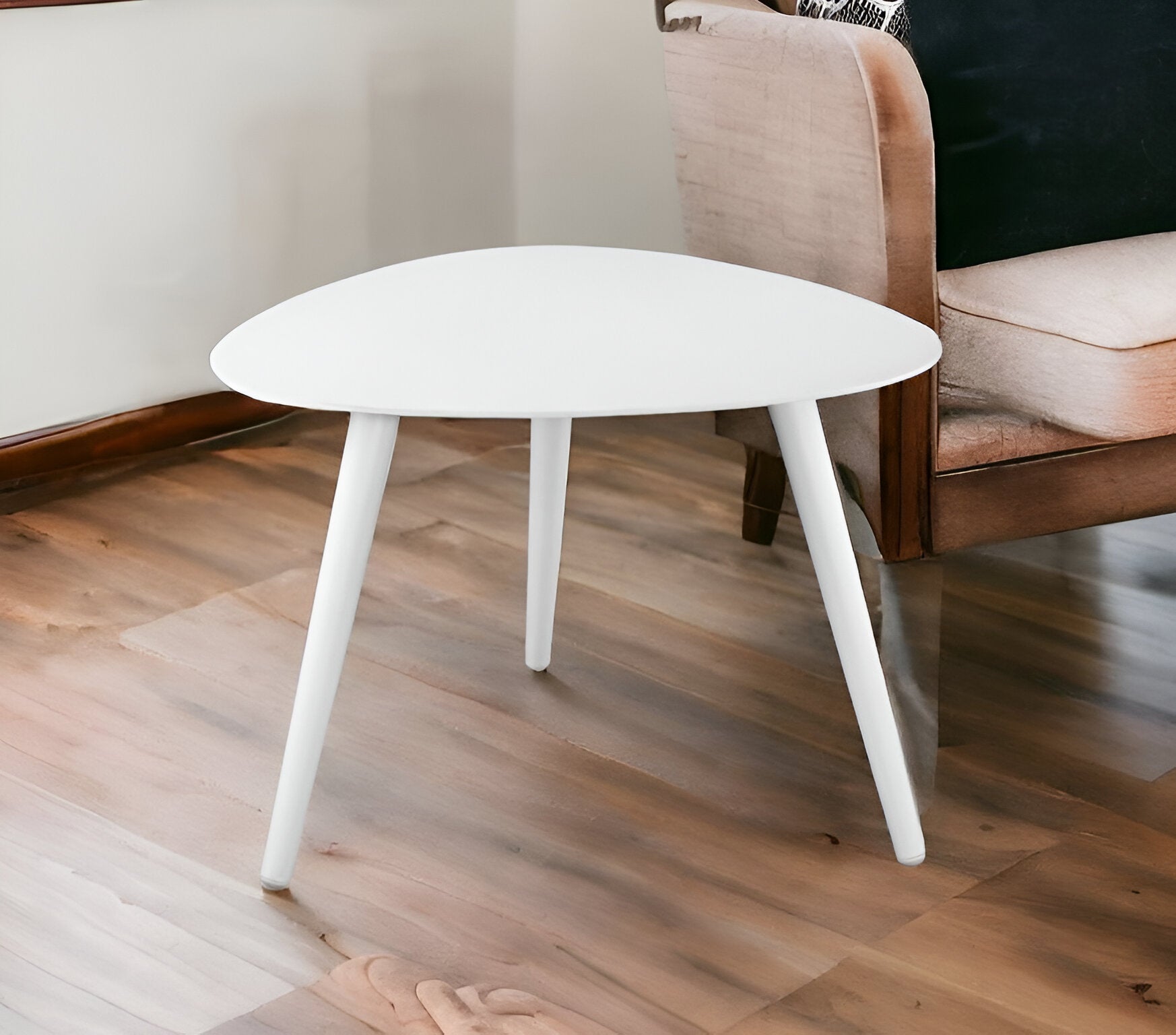 14" White Aluminum End Table-End-Side Tables-DECOROLALA