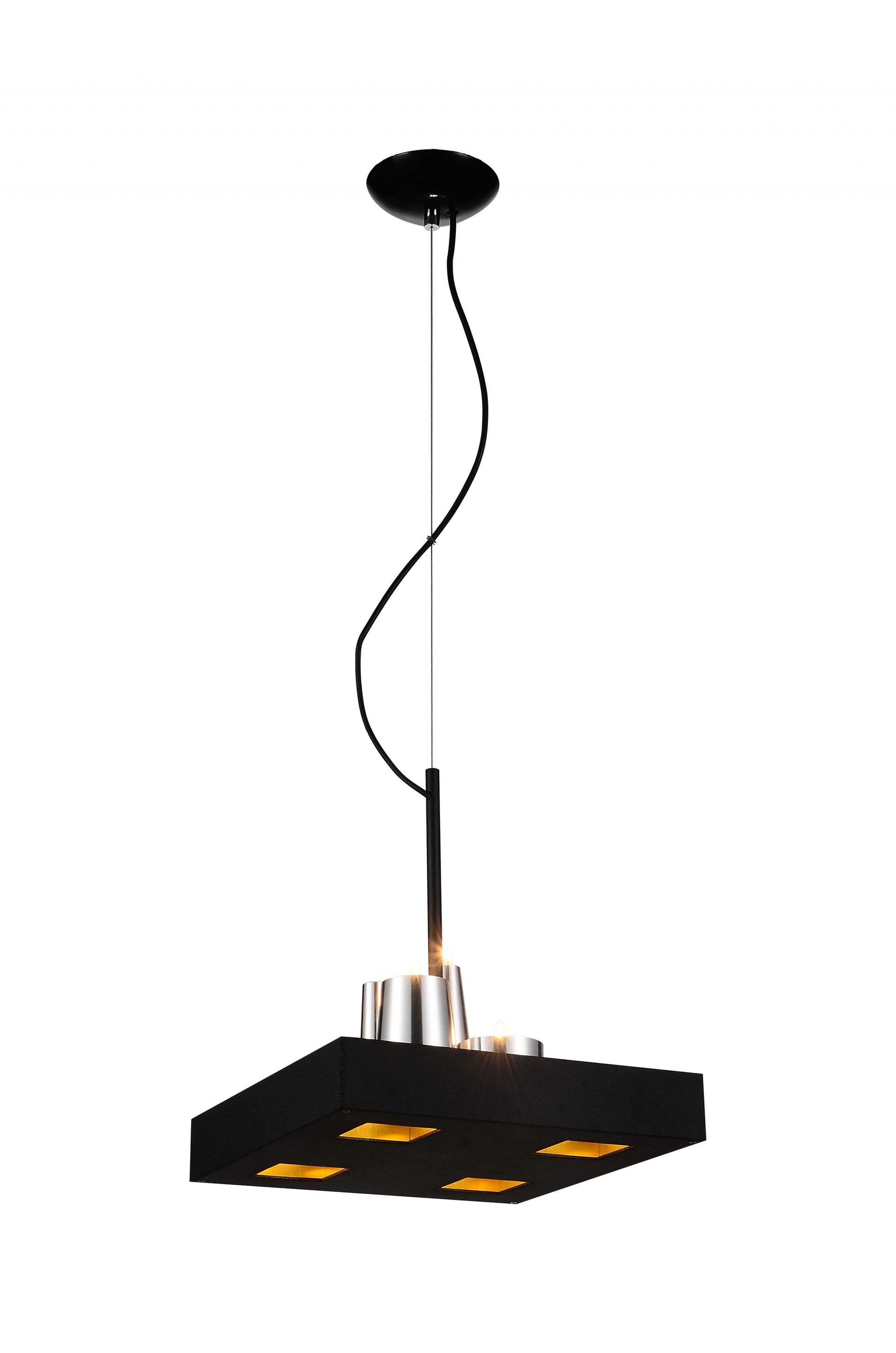 14 X 14 X 59 Black Stainless Steel Pendant Lamp-Pendants-Hanging Lights-DECOROLALA