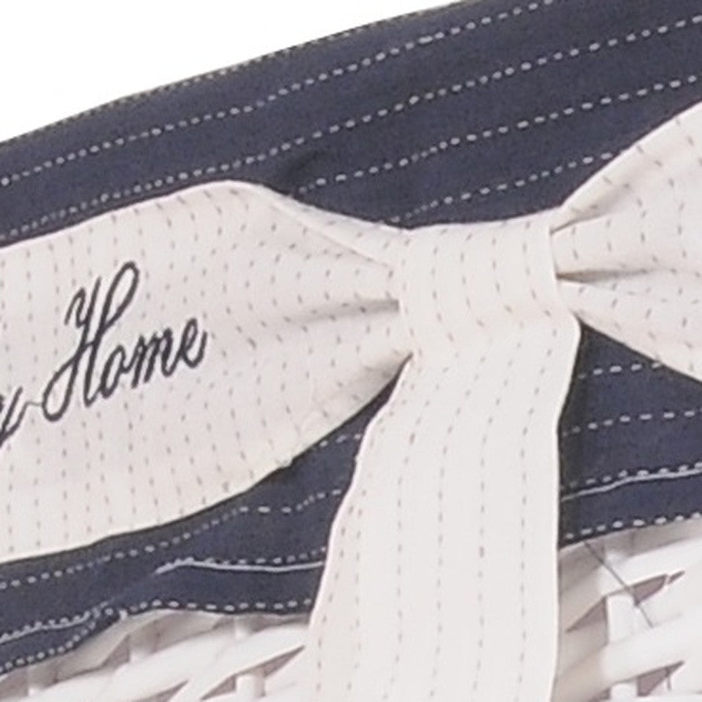 14" X 17.5" X 19.5" White blue rectangular willow Basket Set Of 5-Organizers-DECOROLALA