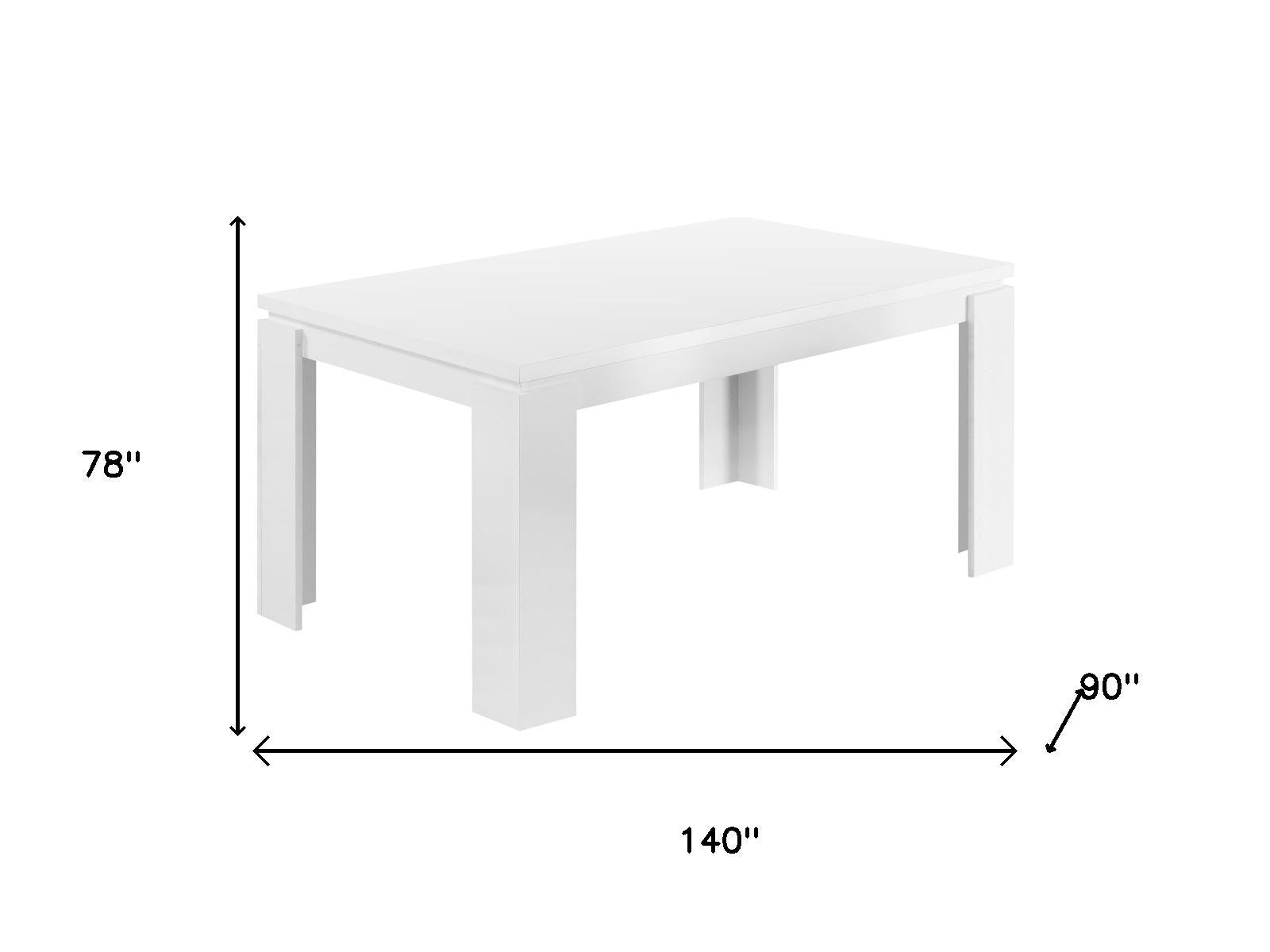 140" White Solid Wood Dining Table-Dining Tables-DECOROLALA