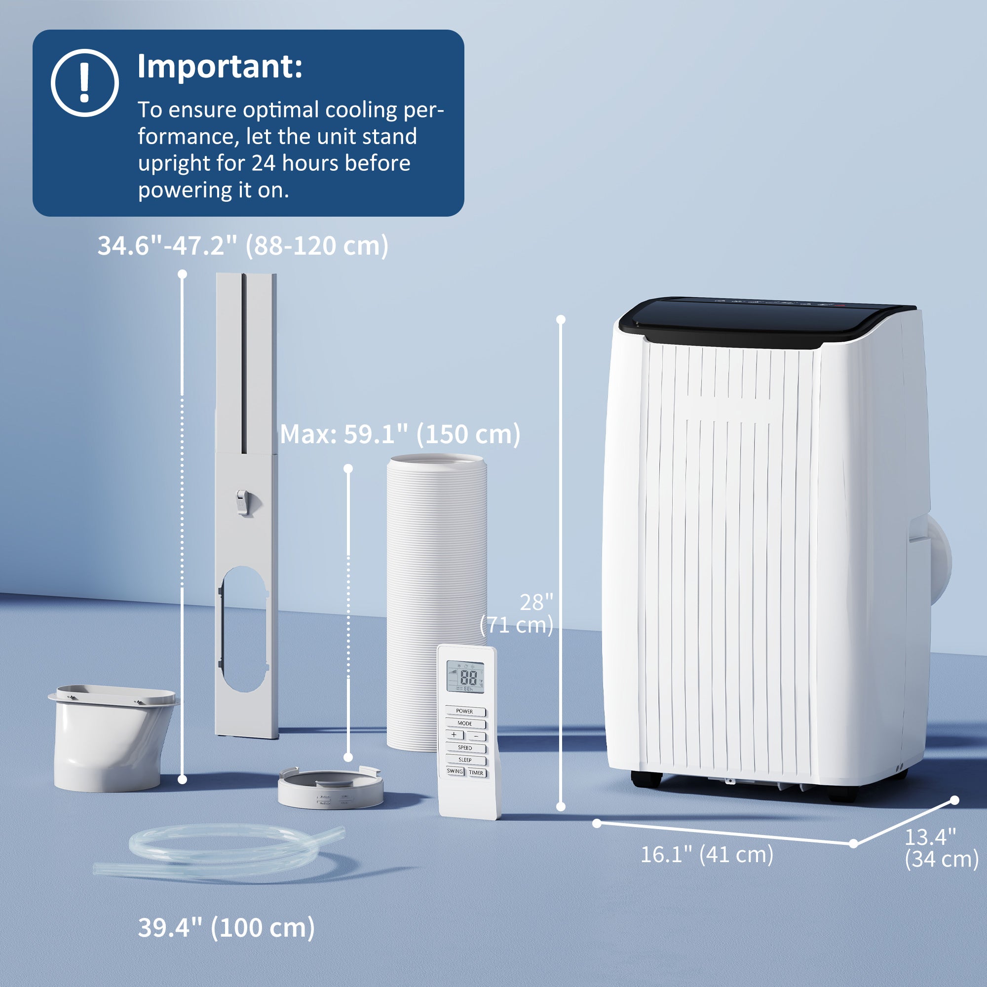 14000 BTU 5-in-1 Portable Air Conditioner with Heat & WiFi - White-Air Conditioner-DECOROLALA