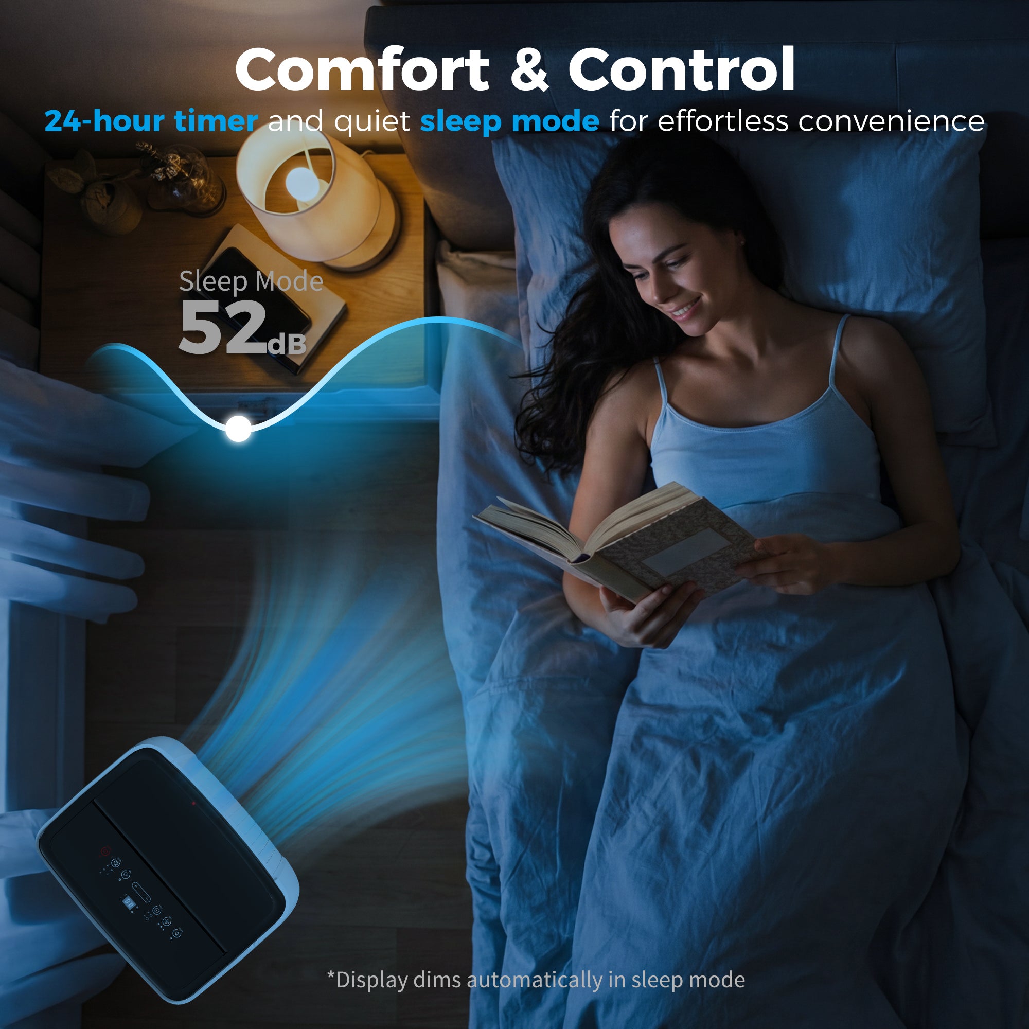 14000 BTU 5-in-1 Portable Air Conditioner with Heat & WiFi - White-Air Conditioner-DECOROLALA