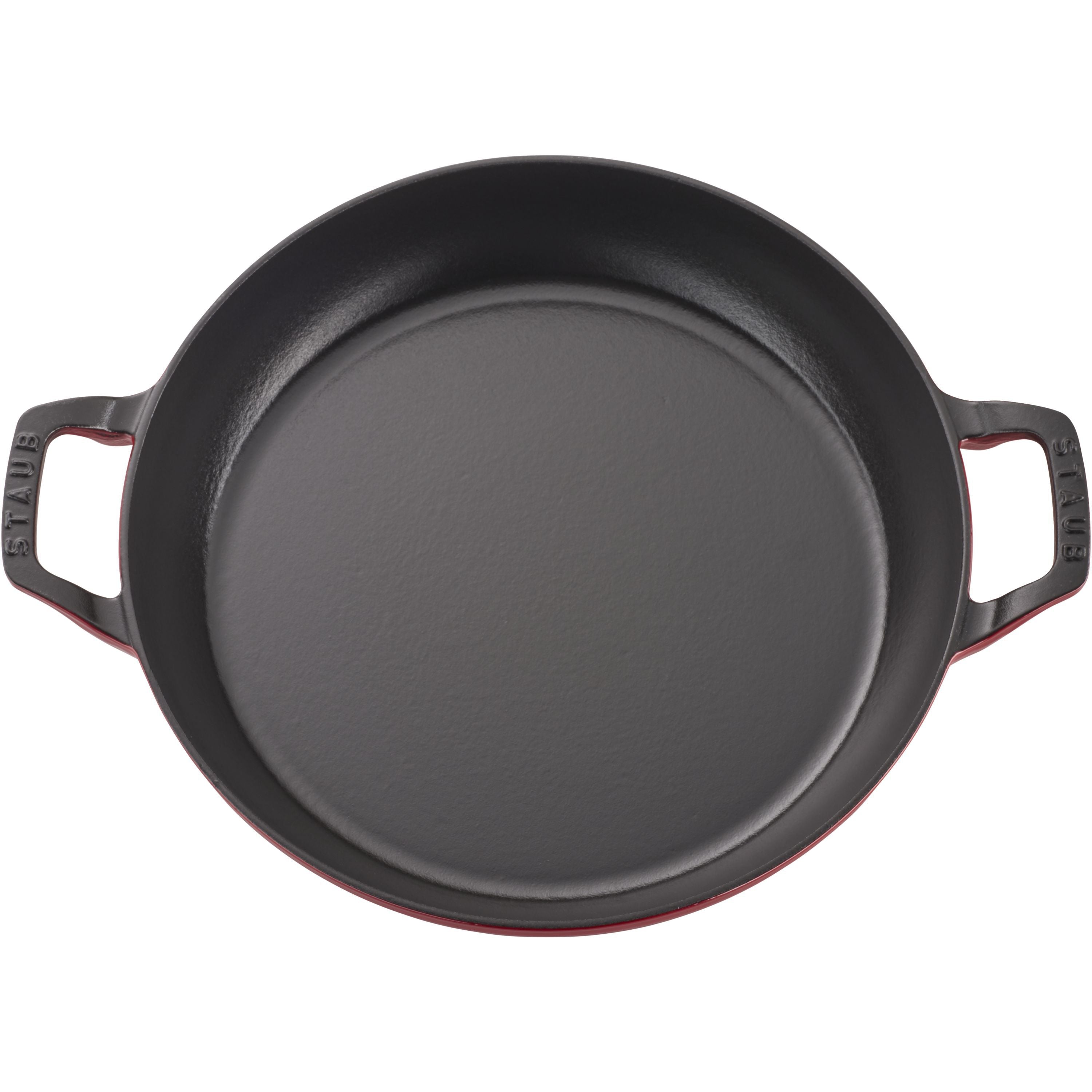 STAUB Braisers 3.5 L Cast Iron Round Heritage Braiser/Sauté Pan, Cherry-n/a-DECOROLALA