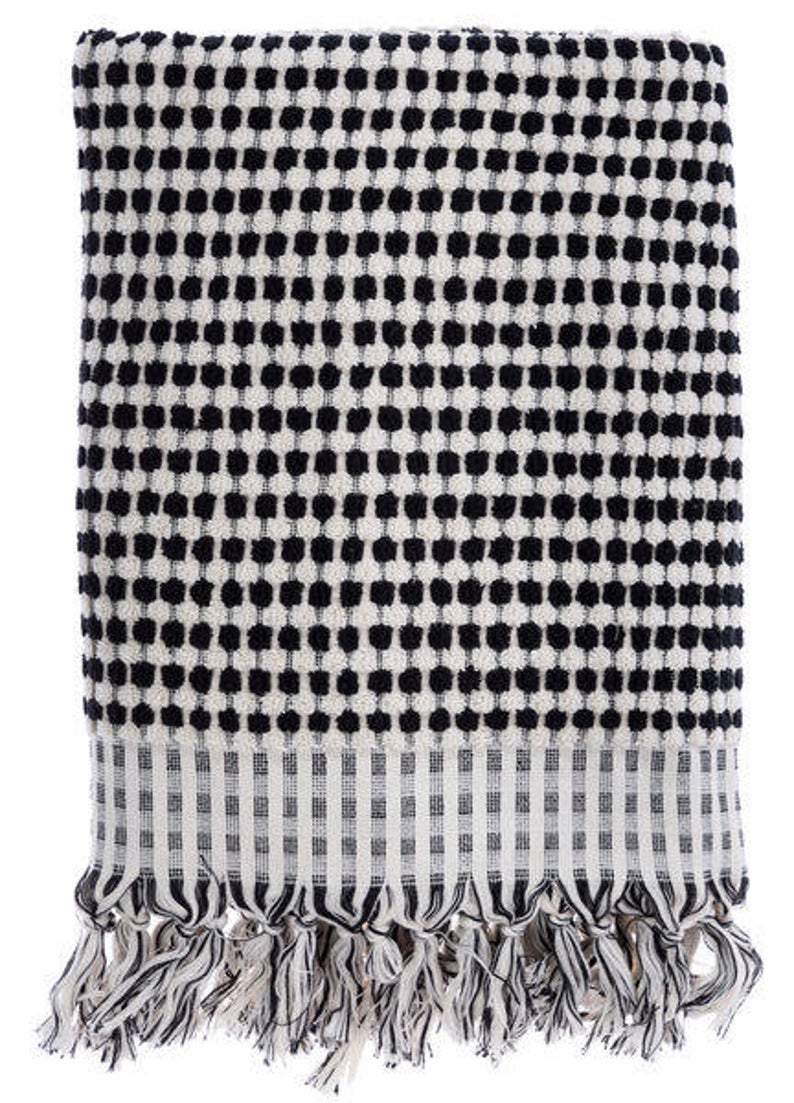 BUBBLE BLACK TERRY TURKISH TOWEL-Turkish Towel-DECOROLALA