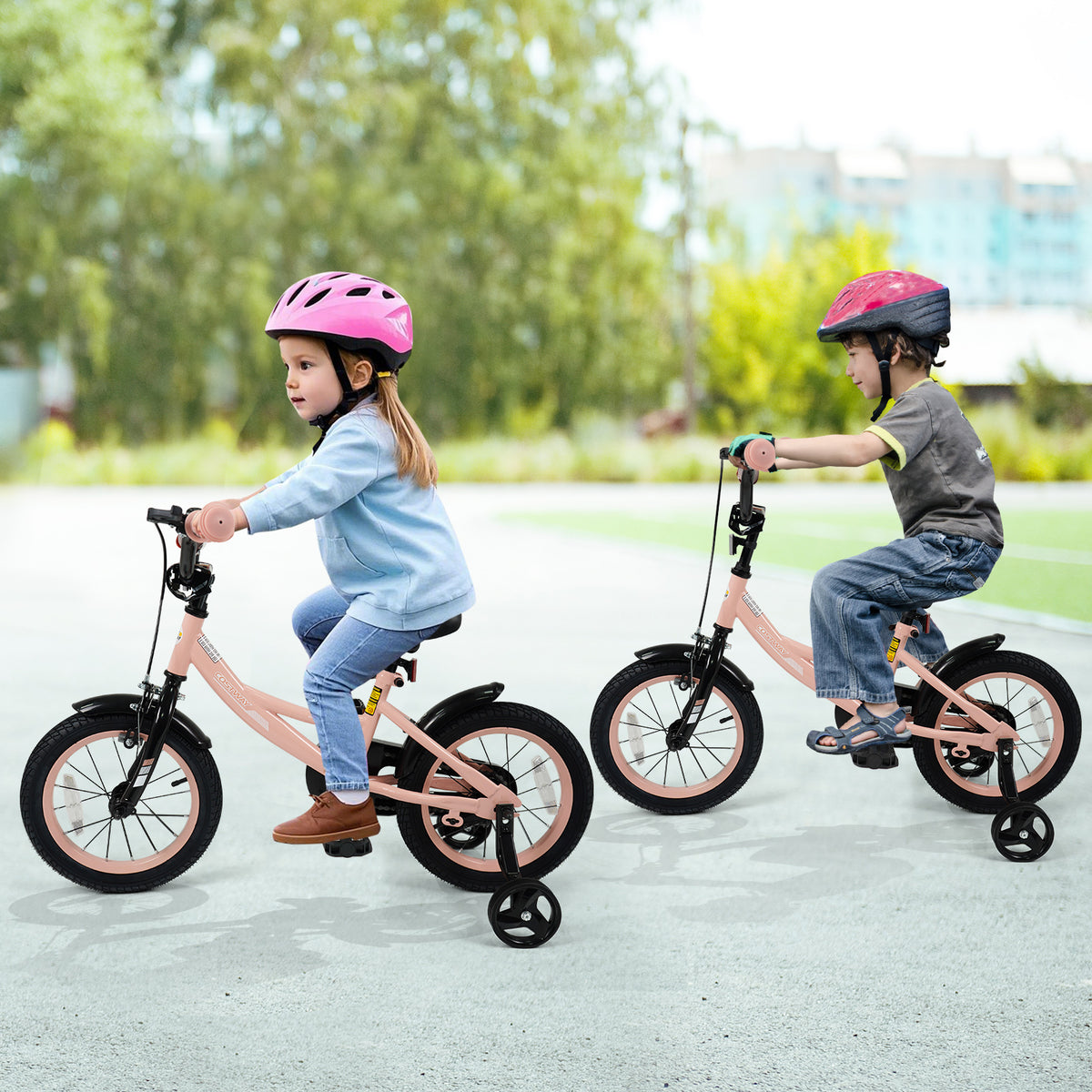 Kids Bike Adjustable with Removable Training Wheels for 3-8 Years Old