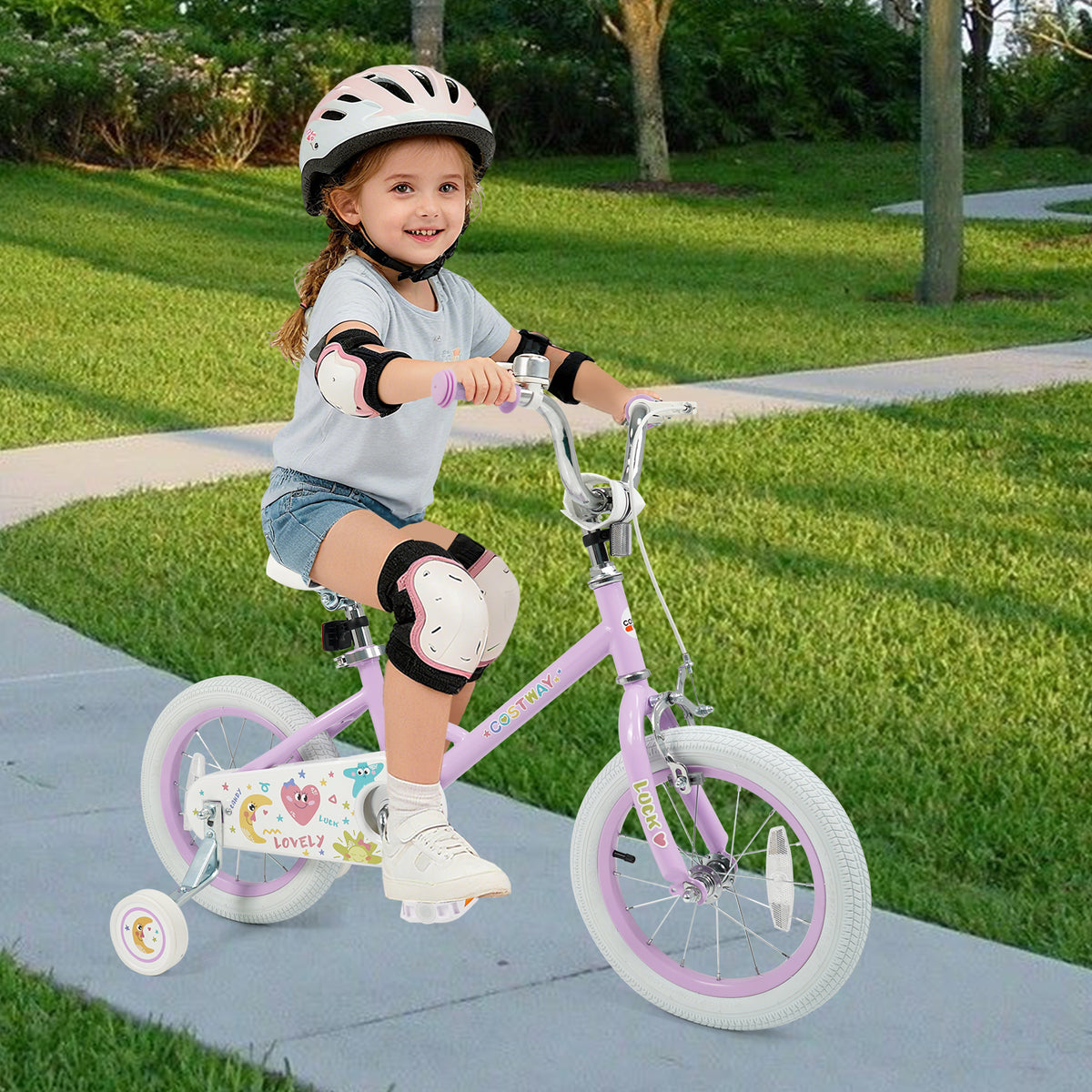 Kids Bike Adjustable for 3-8 Years Old Children - Stars & Moon
