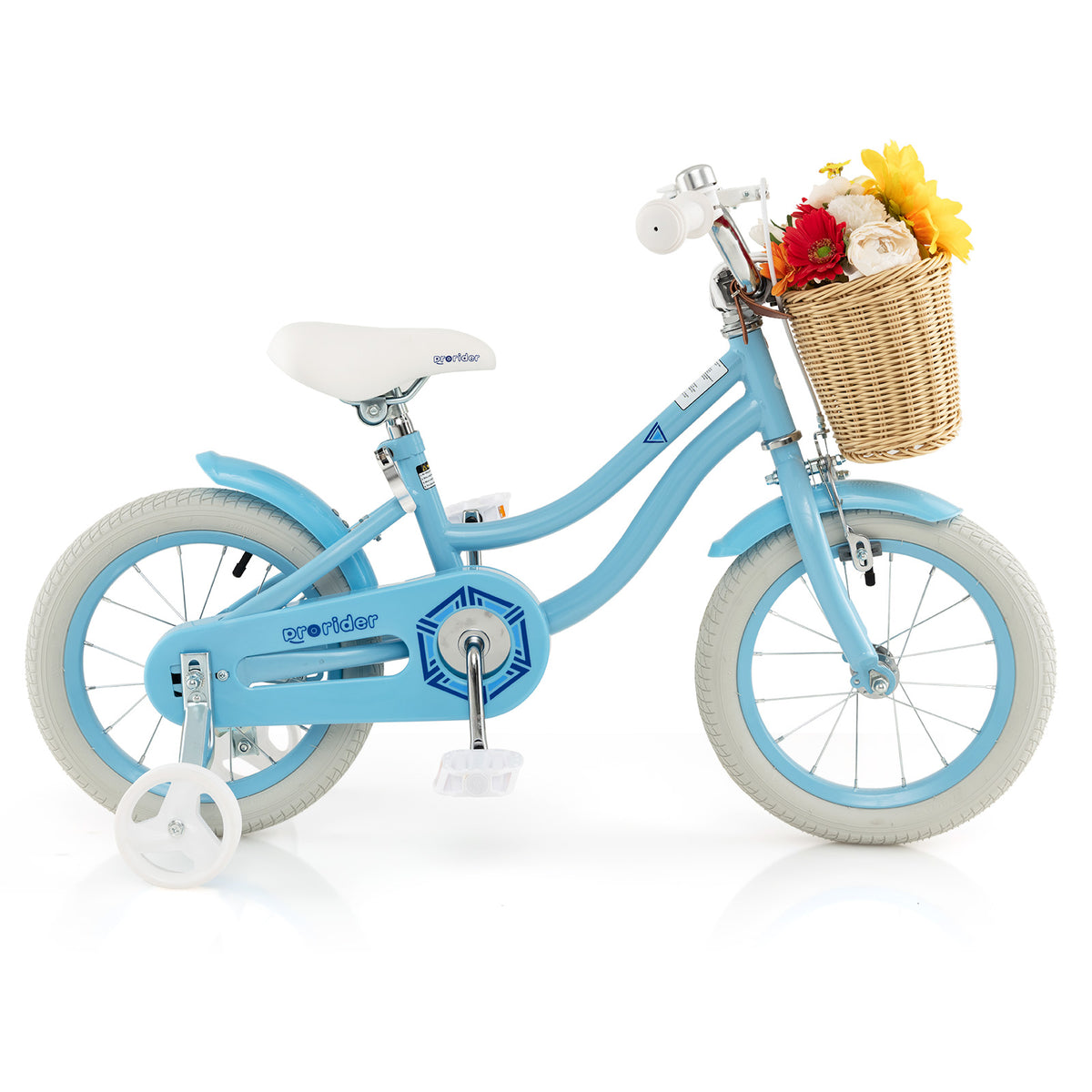 Kids Bike with Training Wheels and Adjustable Handlebar Seat