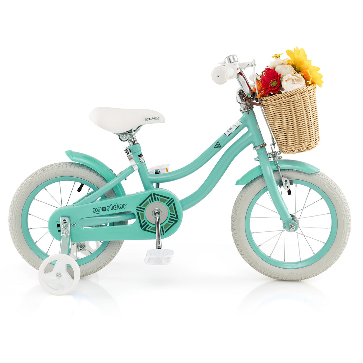 Kids Bike with Training Wheels and Adjustable Handlebar Seat