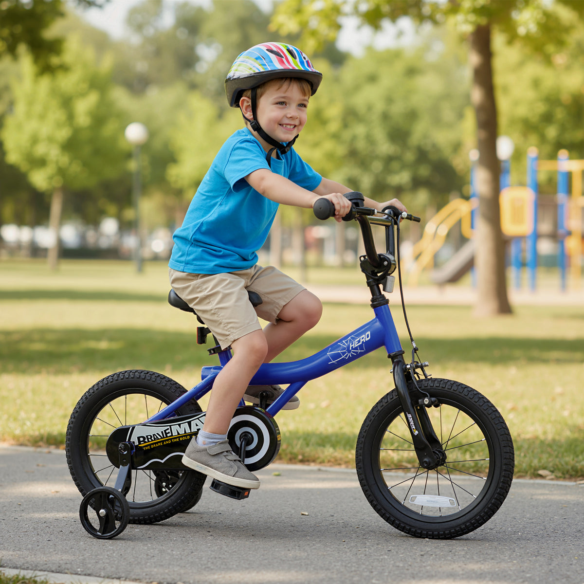 Kids Bike with Removable Training Wheels - Brave Hero