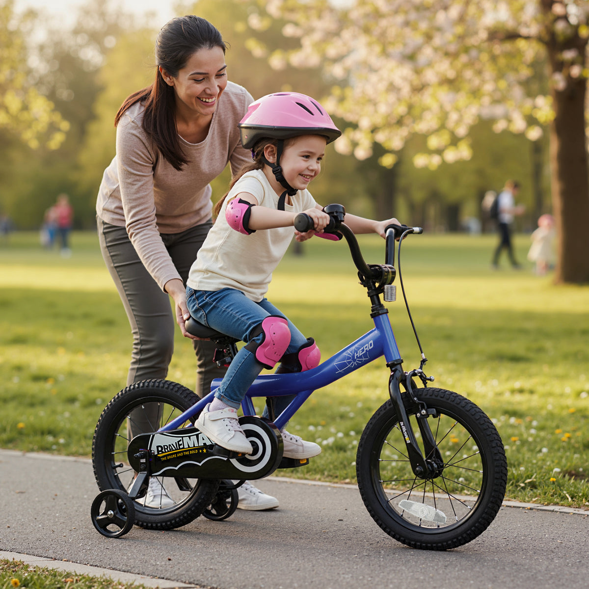 Kids Bike with Removable Training Wheels - Brave Hero
