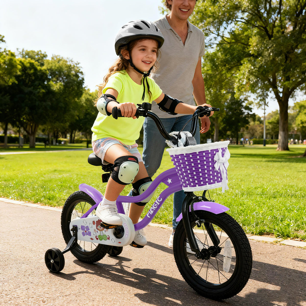 Kids Bike with Training Wheels for Aged 3-4 Years Old - Magic
