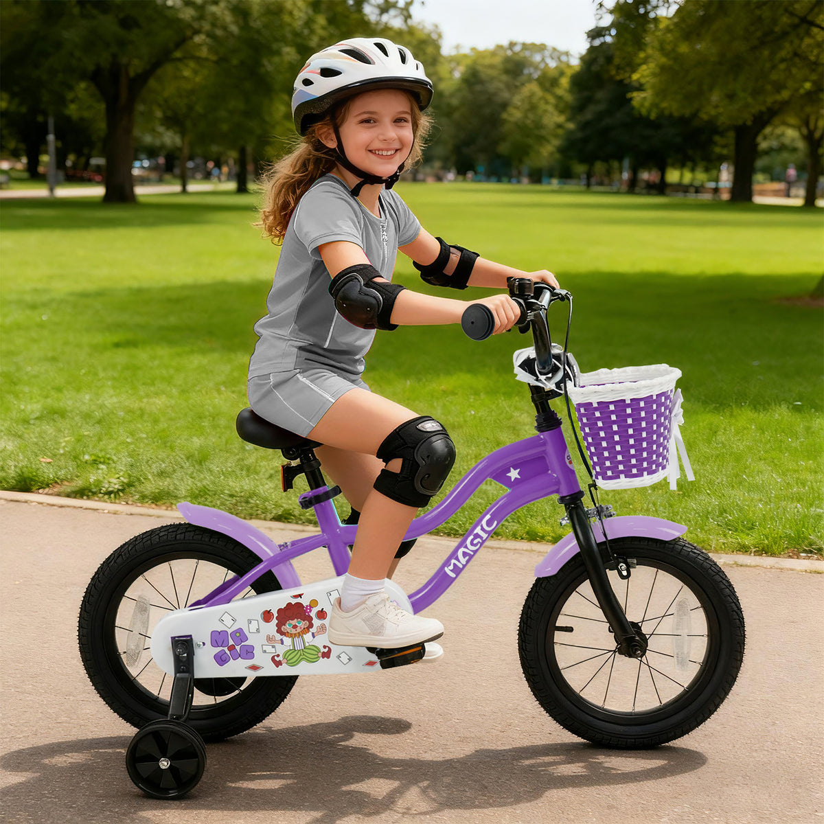 Kids Bike with Training Wheels for Aged 3-4 Years Old - Magic