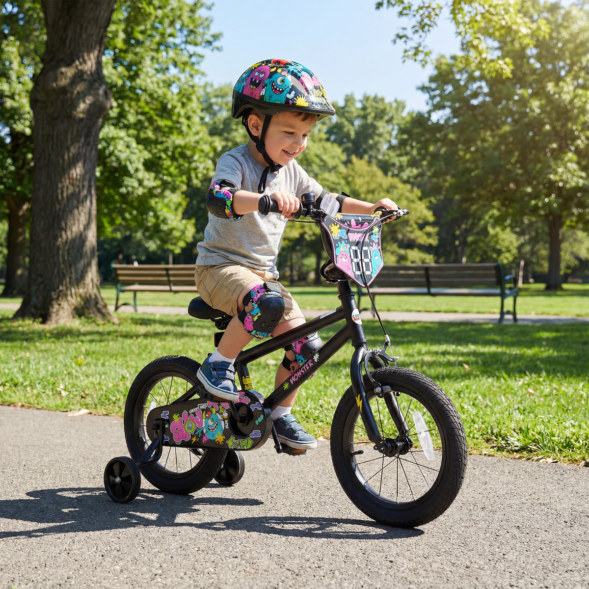 Kids Bike with Training Wheels for Ages 4-8 Years Old - Street Art Time