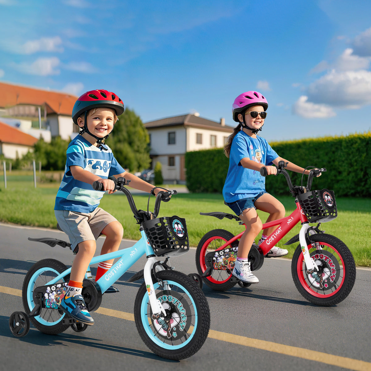 Kids Bike with Adjustable Handlebar and Saddle for 4-8 Years Old
