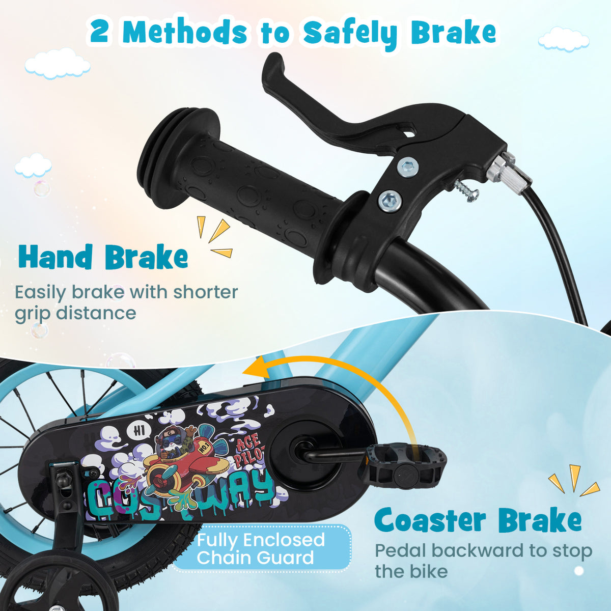 Kids Bike with Adjustable Handlebar and Saddle for 4-8 Years Old