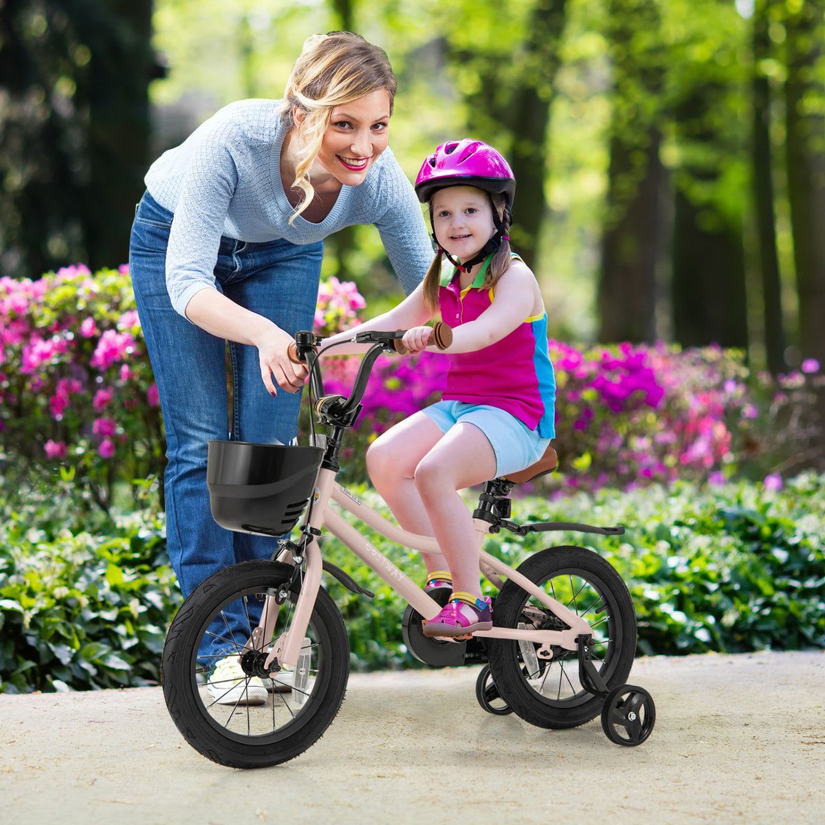 Vélo pour enfants avec panier et guidon réglable pour les 4-7 ans