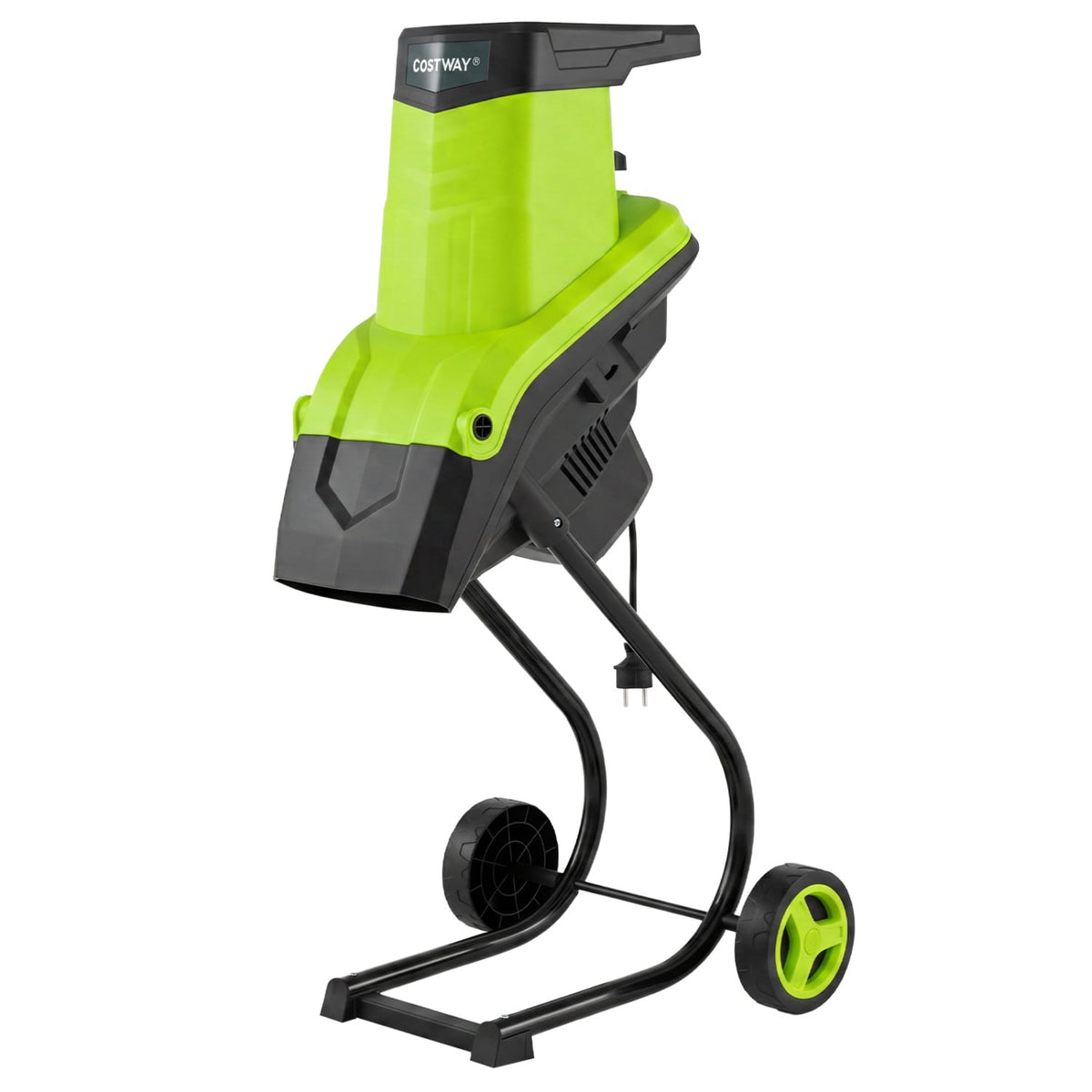 15-Amp Electric Wood Chipper Shredder Mulcher 1.8 Inch Max Cutting Diameter-Green-Lawn Care Tools-DECOROLALA