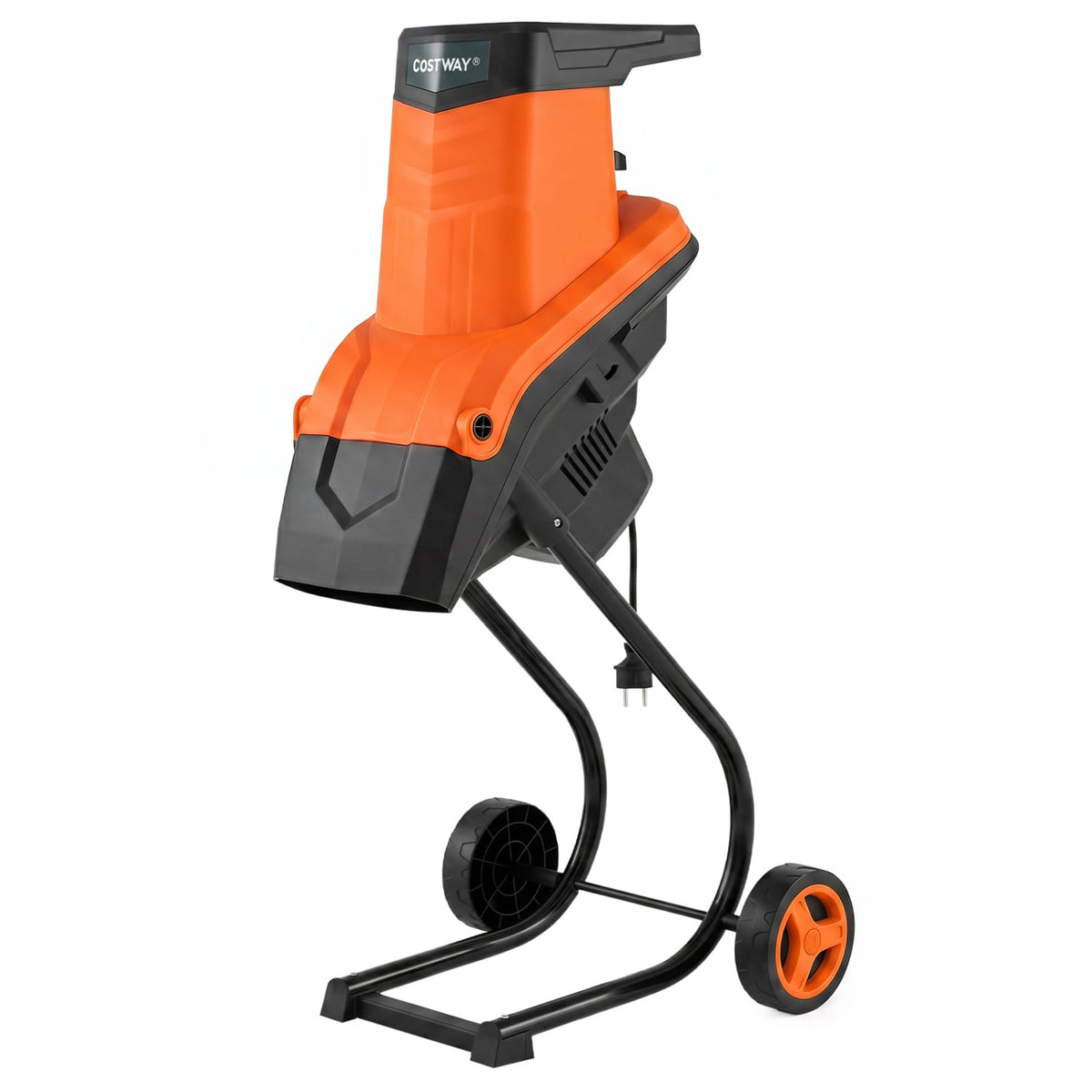 15-Amp Electric Wood Chipper Shredder Mulcher with 1.8 Inch Max Cutting Diameter-Orange-Lawn Care Tools-DECOROLALA
