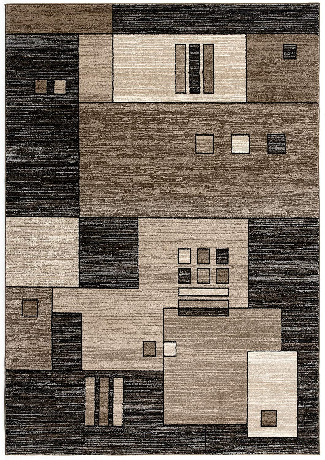 15' Beige Abstract Power Loom Runner Rug-Area Rugs-DECOROLALA