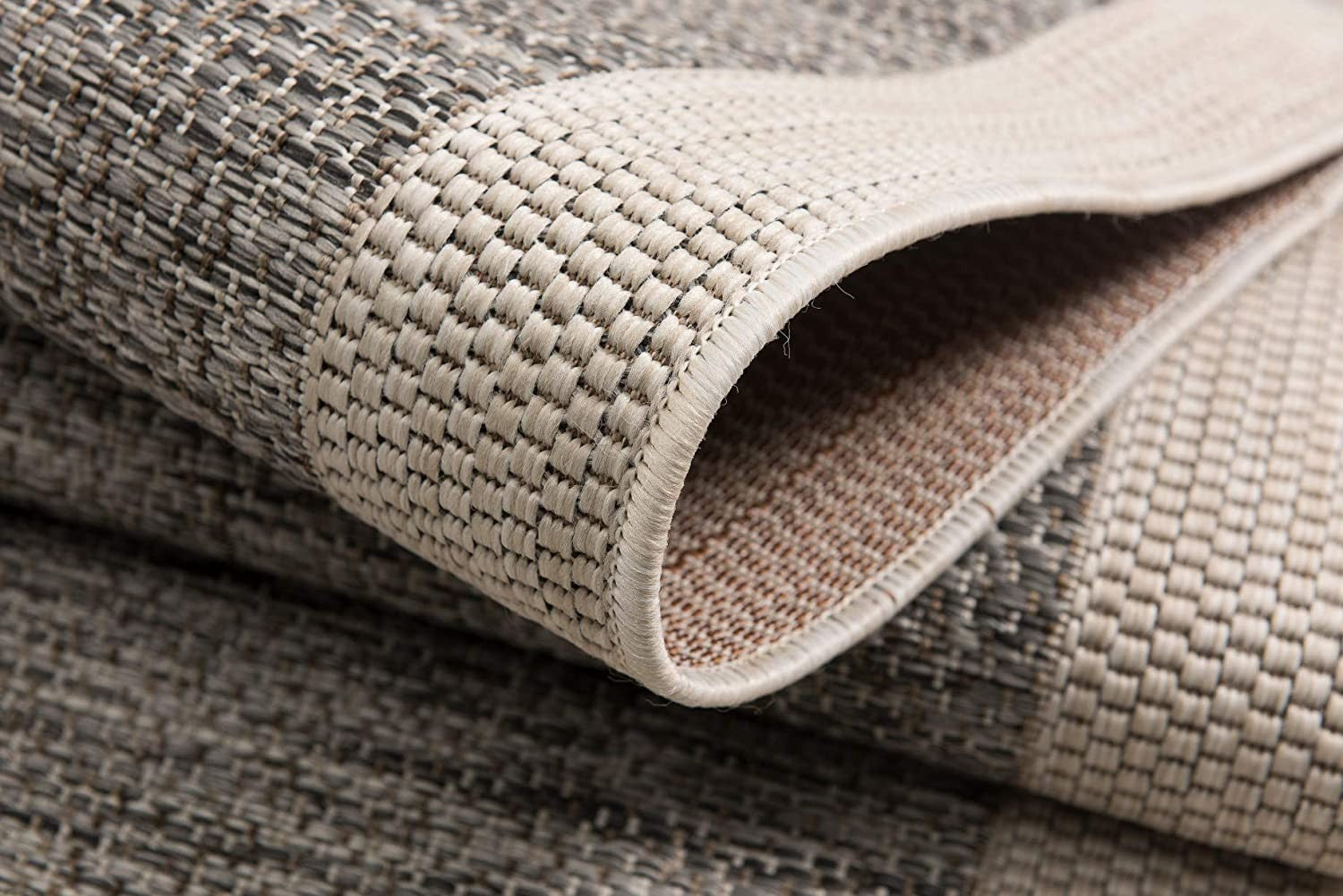 15' Beige And Gray Abstract Runner Rug-Area Rugs-DECOROLALA