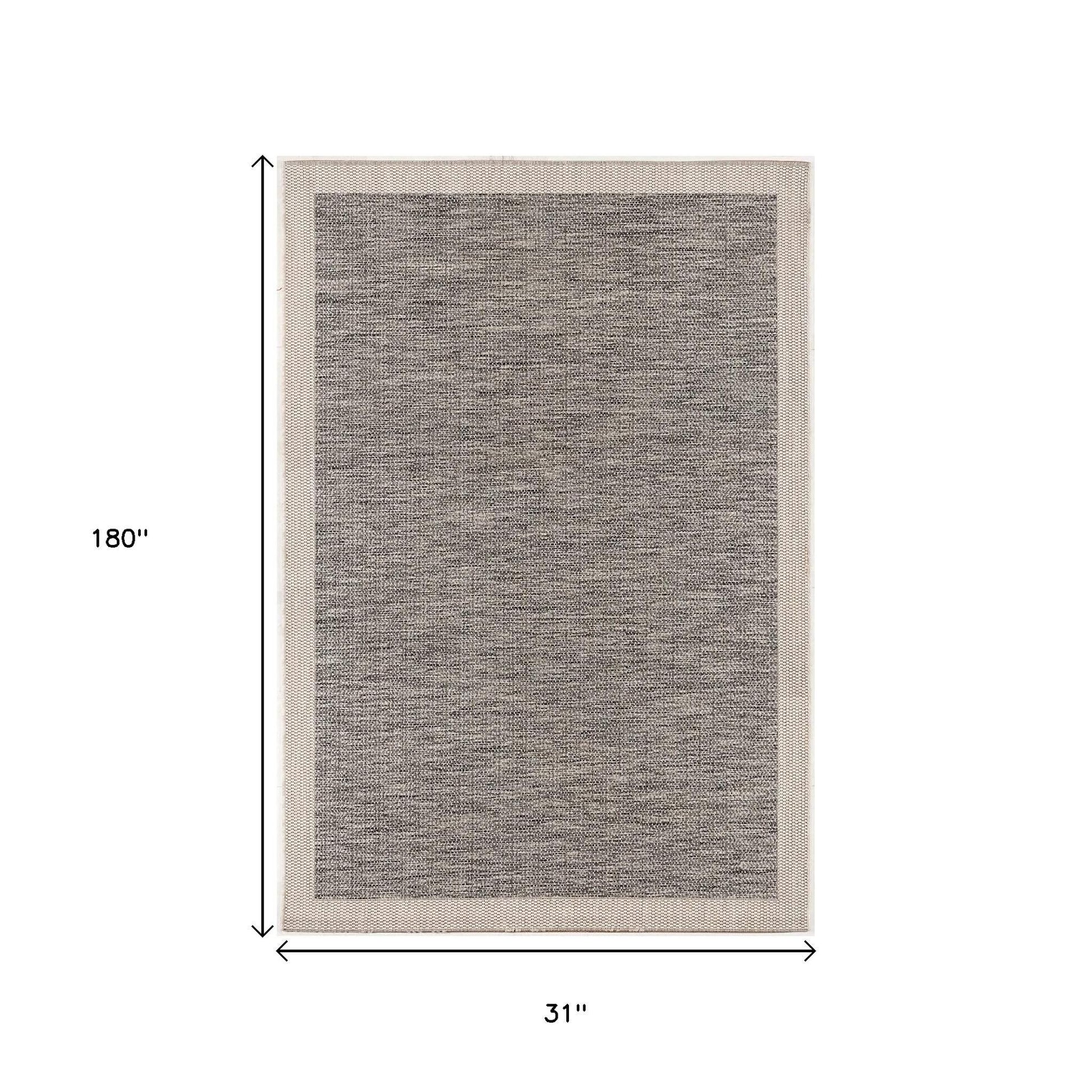 15' Beige And Gray Abstract Runner Rug-Area Rugs-DECOROLALA