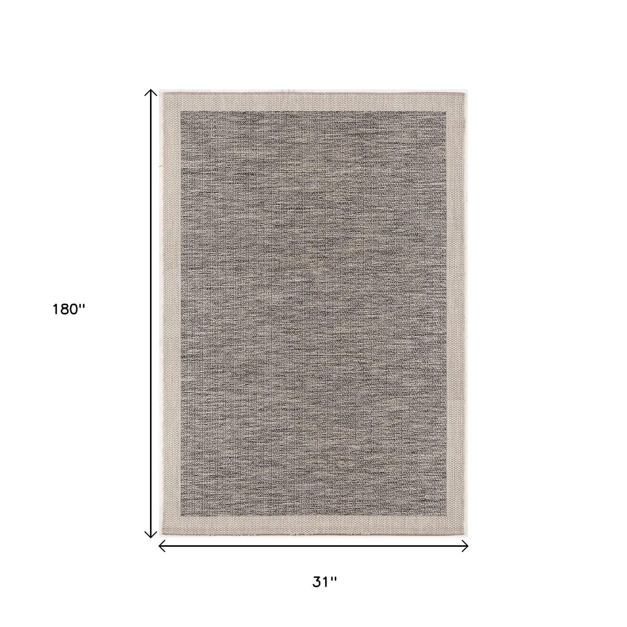 15' Beige And Gray Abstract Runner Rug-Area Rugs-DECOROLALA