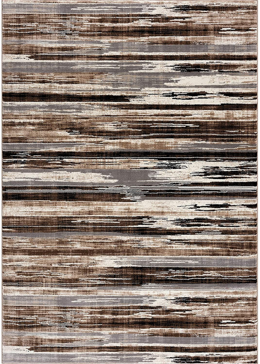 15' Beige Striped Dhurrie Runner Rug-Area Rugs-DECOROLALA