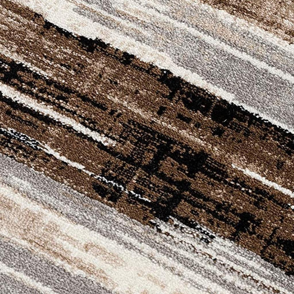 15' Beige Striped Dhurrie Runner Rug-Area Rugs-DECOROLALA