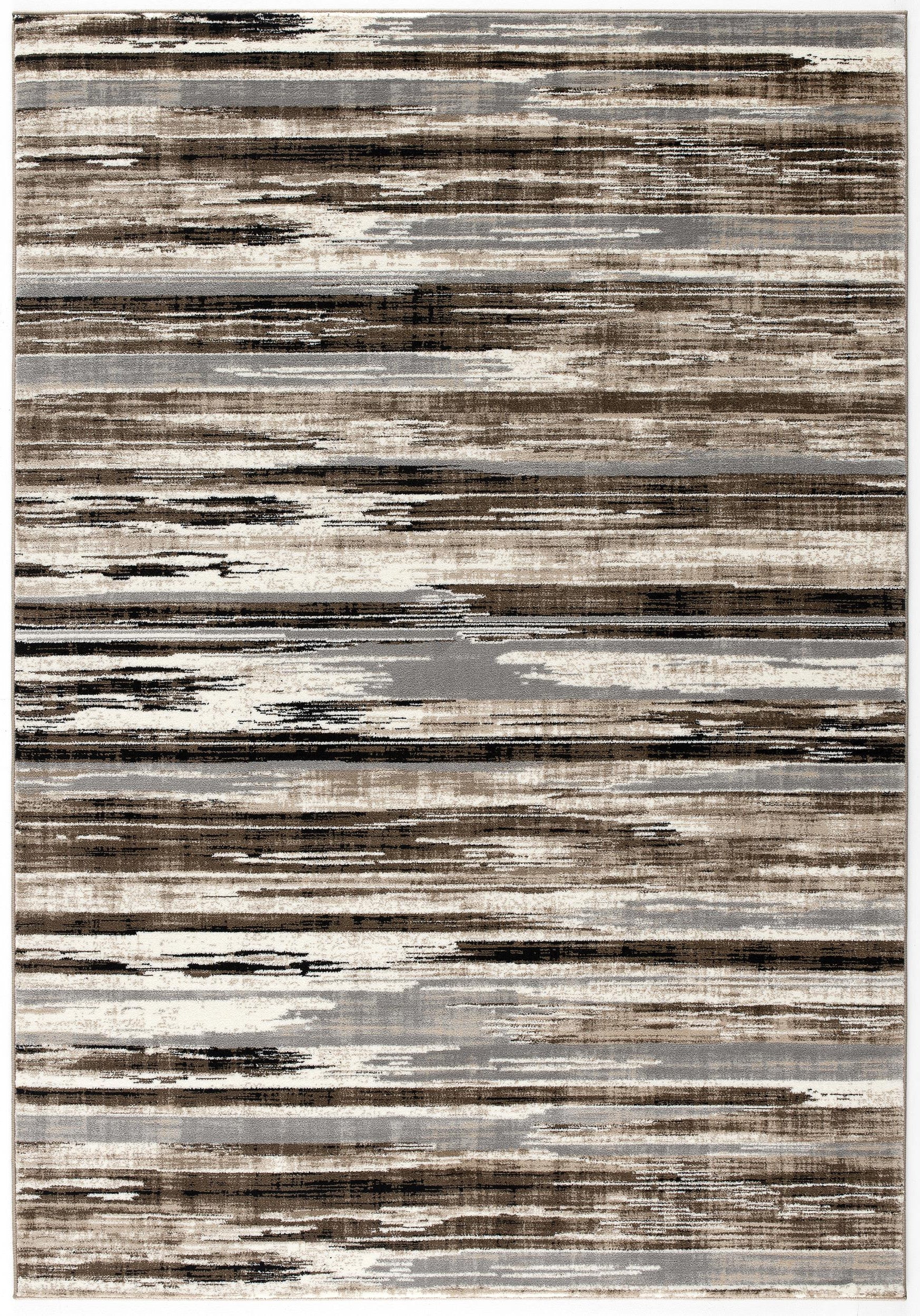 15' Beige Striped Dhurrie Runner Rug-Area Rugs-DECOROLALA