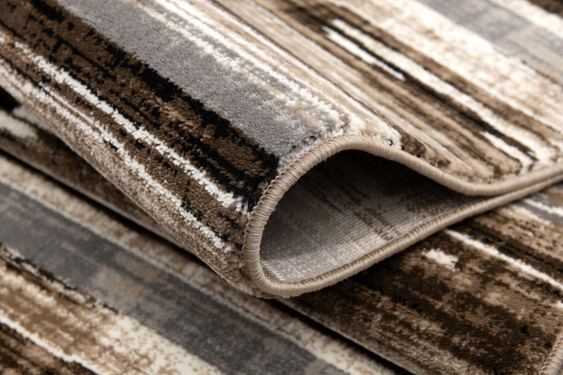 15' Beige Striped Dhurrie Runner Rug-Area Rugs-DECOROLALA