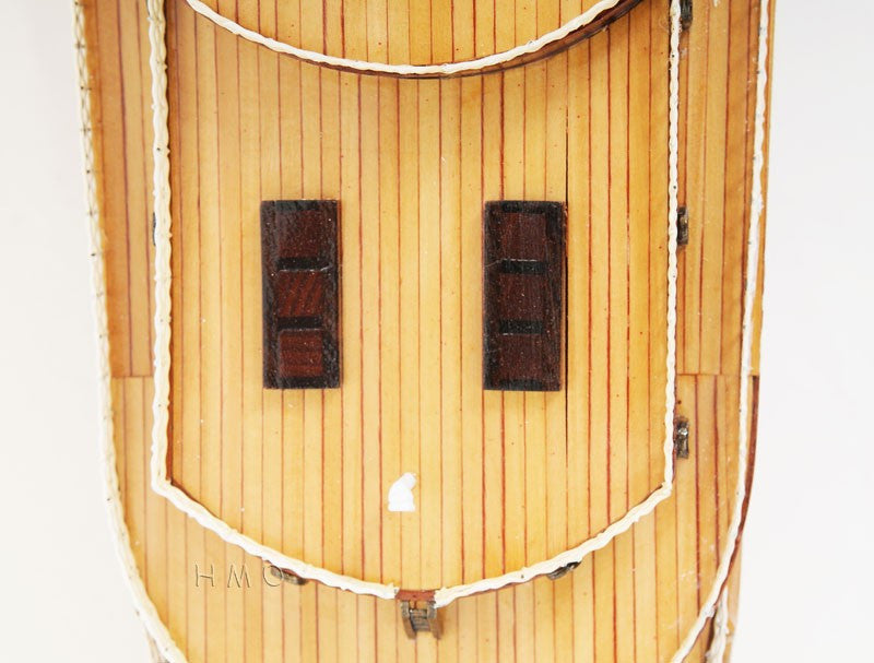 15" Black and Red Normandie Large Boat Hand Painted Decorative Boat-Sculptures-DECOROLALA