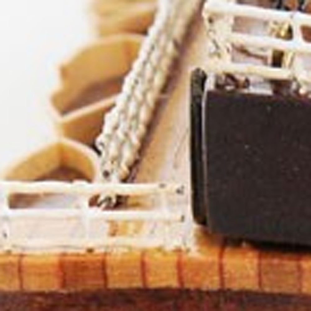 15" Black and Red Normandie Large Boat Hand Painted Decorative Boat-Sculptures-DECOROLALA