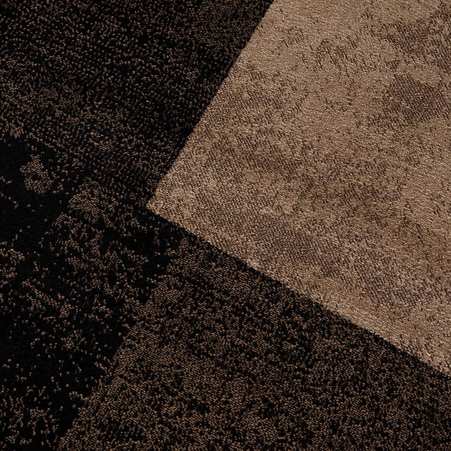 15' Brown And Black Geometric Distressed Runner Rug-Area Rugs-DECOROLALA