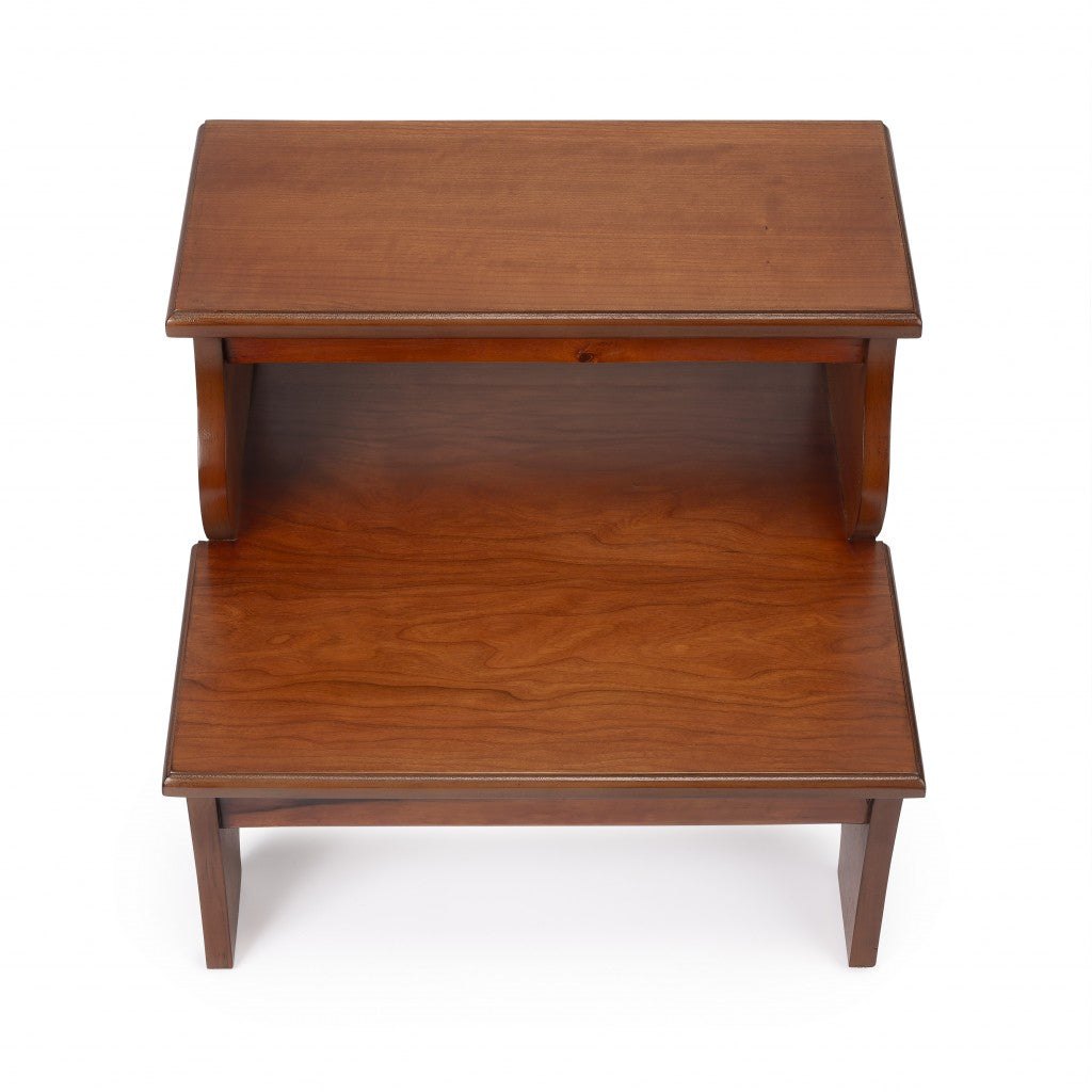 15" Brown Solid Wood and Solid and Manufactured Wood Backless Bar Chair-Bar Chairs-DECOROLALA