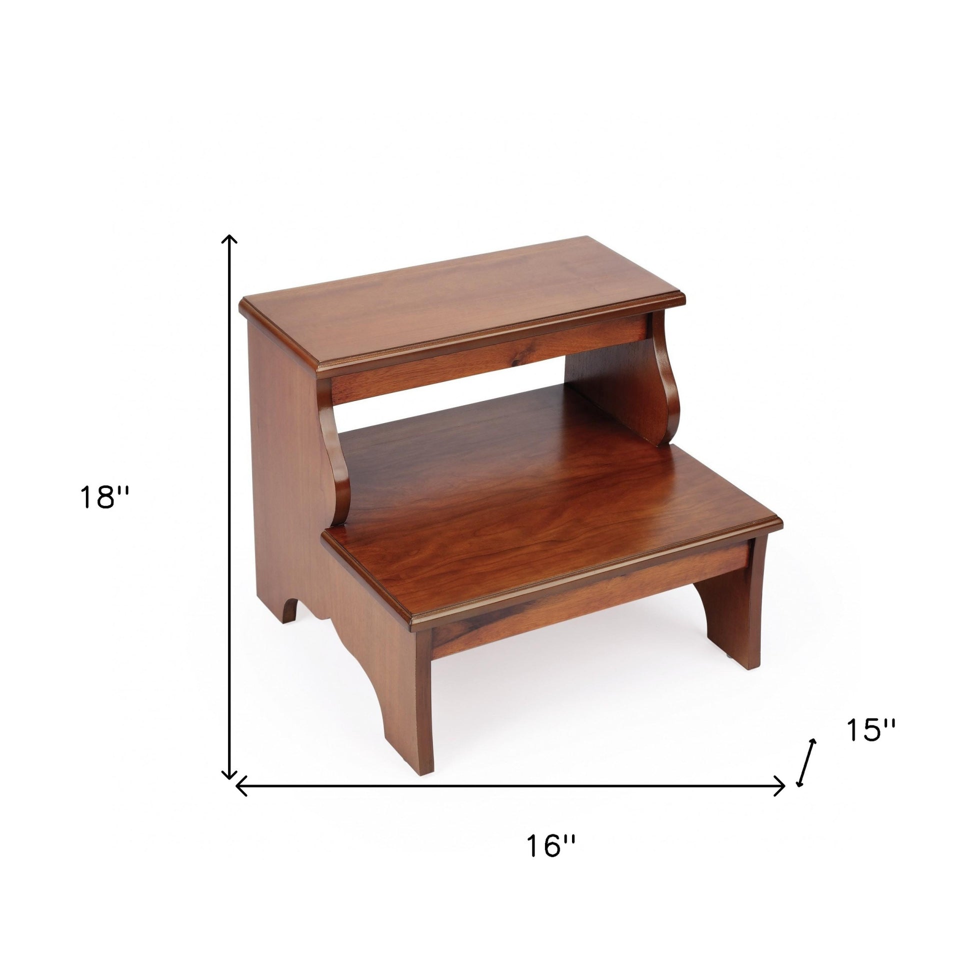 15" Brown Solid Wood and Solid and Manufactured Wood Backless Bar Chair-Bar Chairs-DECOROLALA