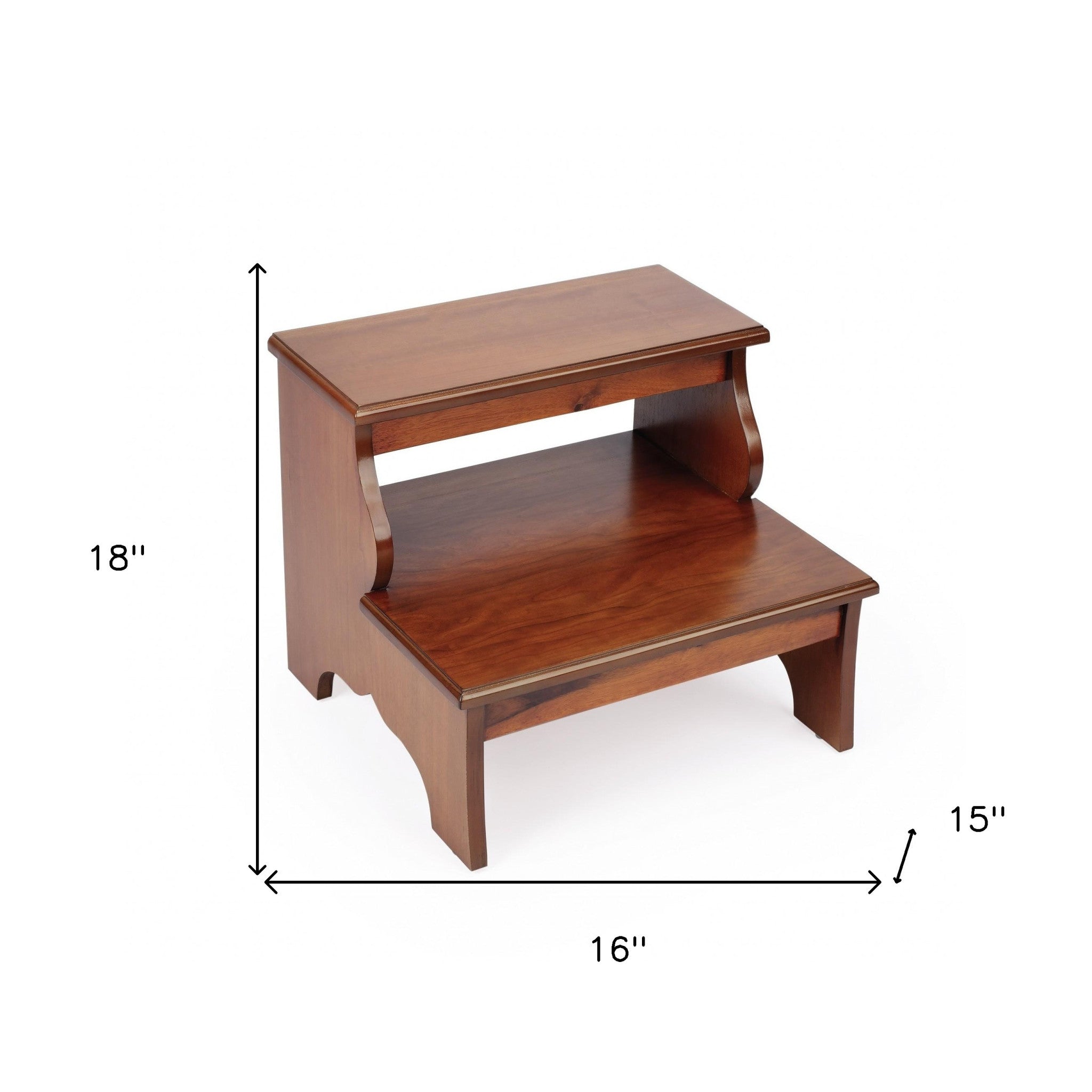 15" Brown Solid Wood and Solid and Manufactured Wood Backless Bar Chair-Bar Chairs-DECOROLALA