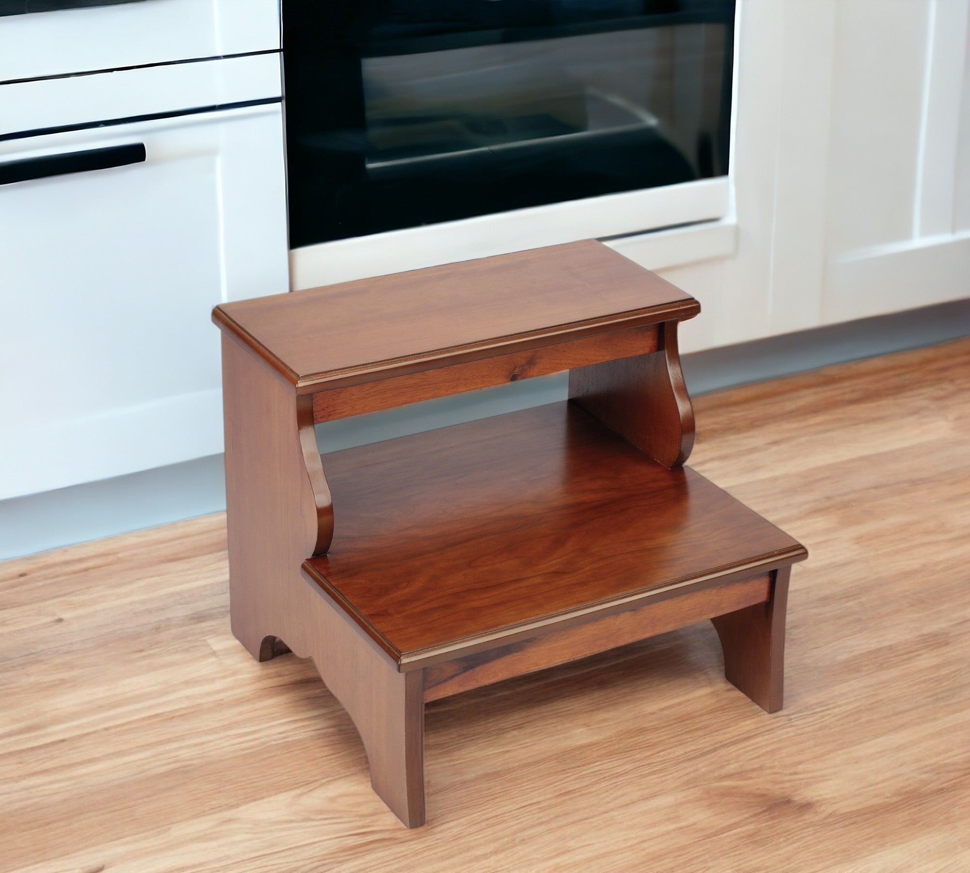 15" Brown Solid Wood and Solid and Manufactured Wood Backless Bar Chair-Bar Chairs-DECOROLALA