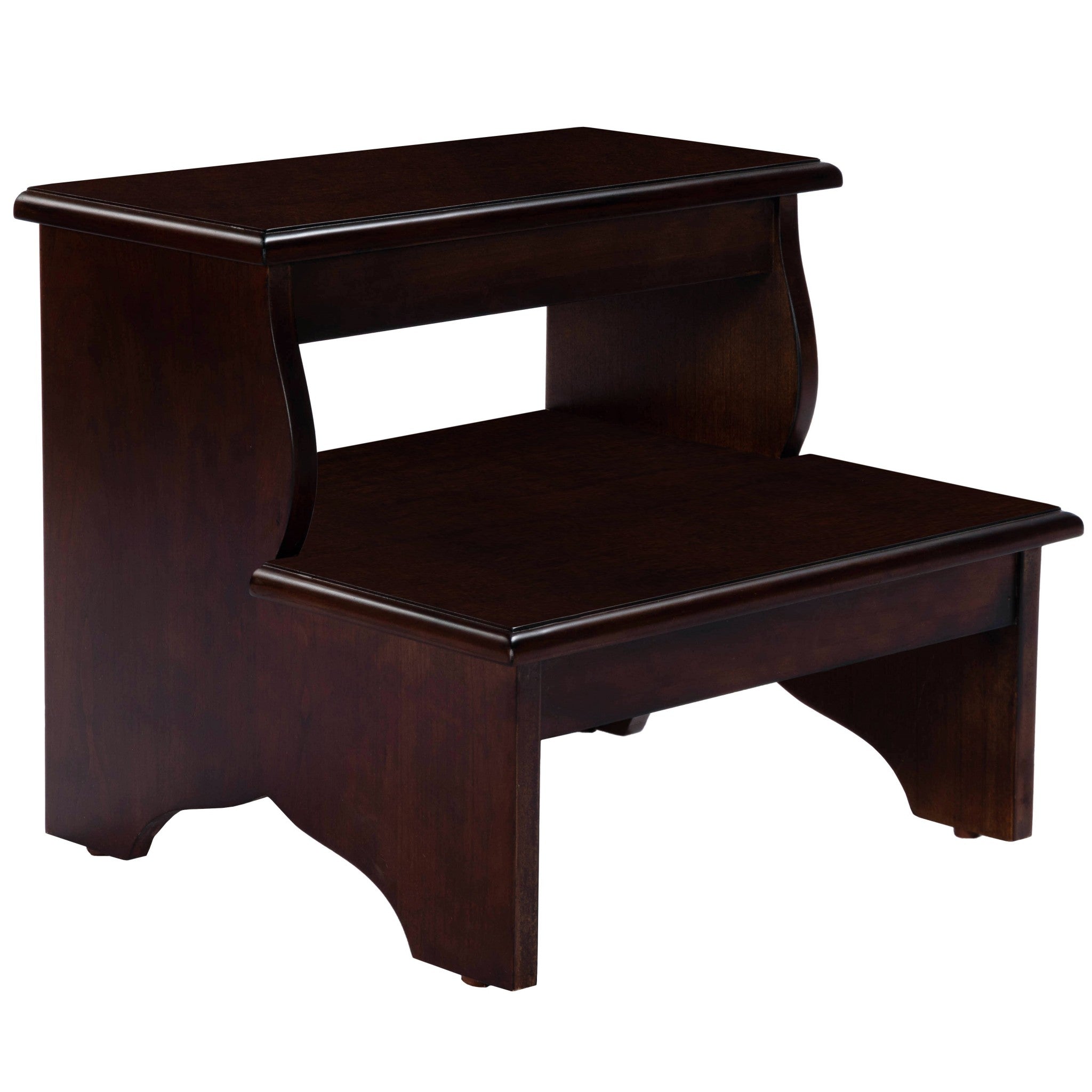15" Dark Brown Solid Wood and Solid and Manufactured Wood Backless Bar Chair-Bar Chairs-DECOROLALA