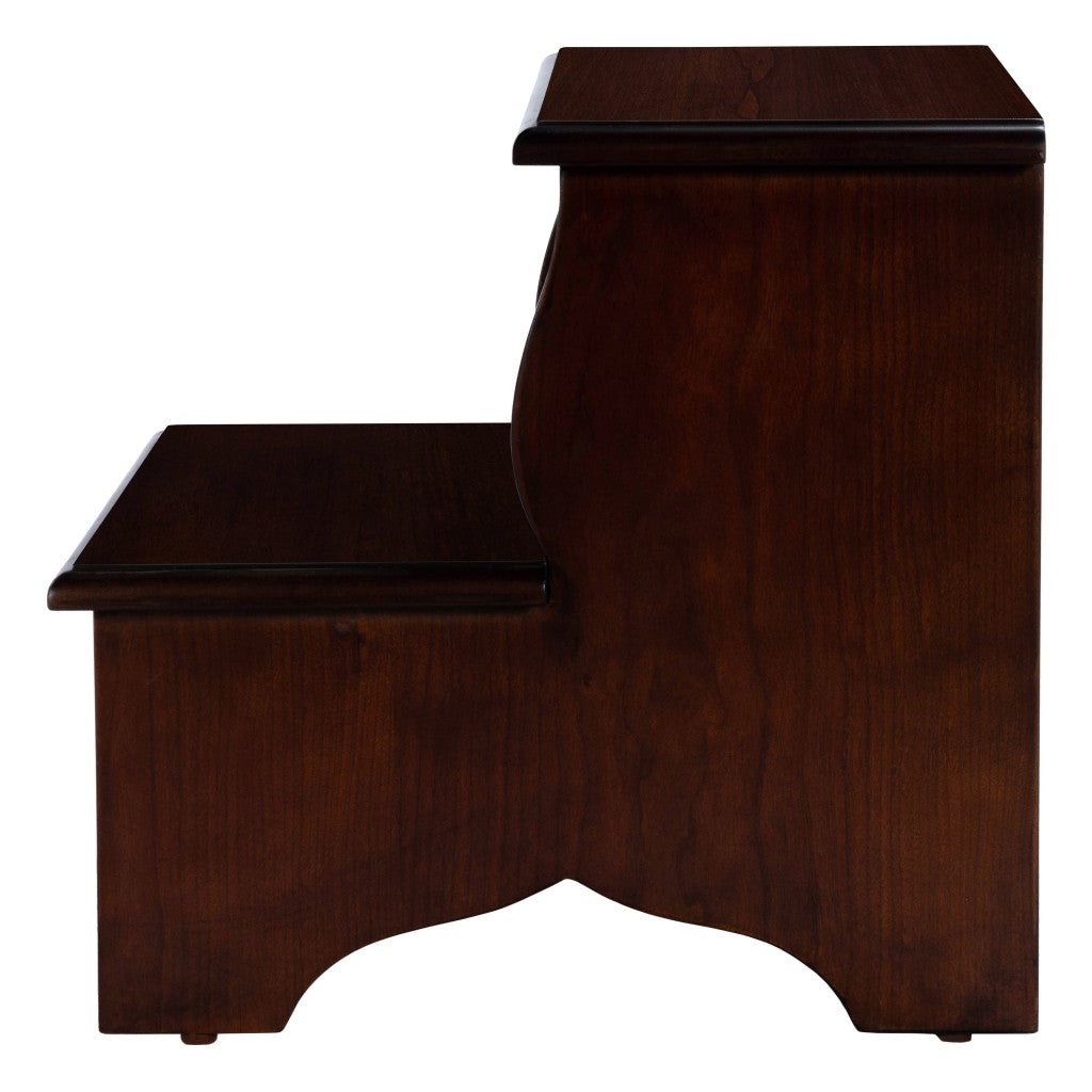 15" Dark Brown Solid Wood and Solid and Manufactured Wood Backless Bar Chair-Bar Chairs-DECOROLALA