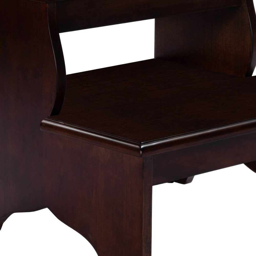 15" Dark Brown Solid Wood and Solid and Manufactured Wood Backless Bar Chair-Bar Chairs-DECOROLALA