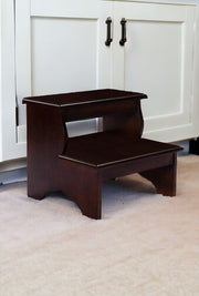 15" Dark Brown Solid Wood and Solid and Manufactured Wood Backless Bar Chair-Bar Chairs-DECOROLALA