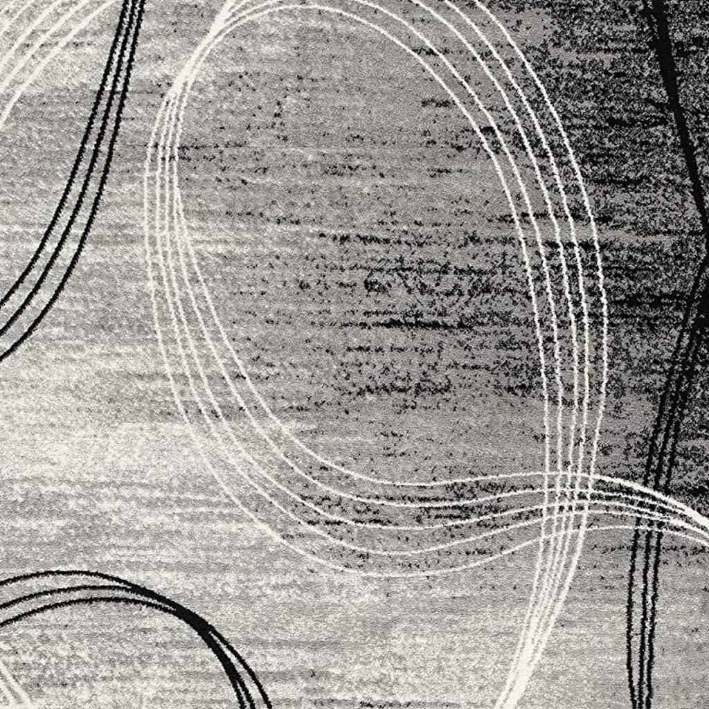 15' Gray Abstract Dhurrie Runner Rug-Area Rugs-DECOROLALA