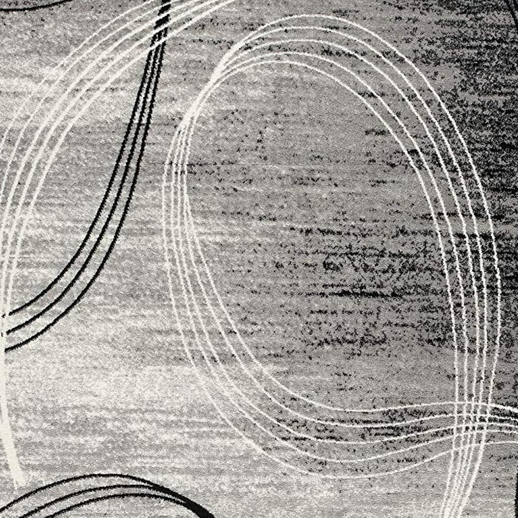 15' Gray Abstract Dhurrie Runner Rug-Area Rugs-DECOROLALA