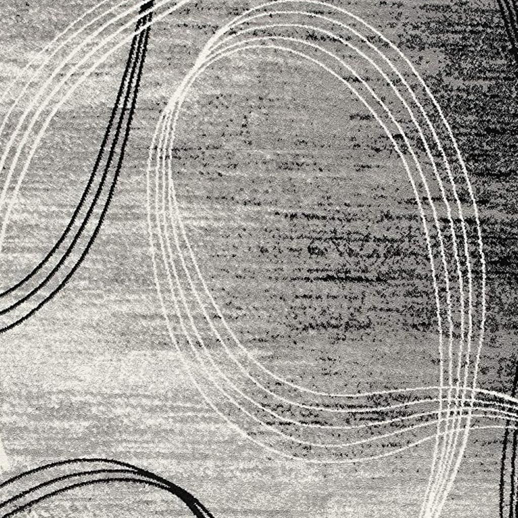 15' Gray Abstract Dhurrie Runner Rug-Area Rugs-DECOROLALA