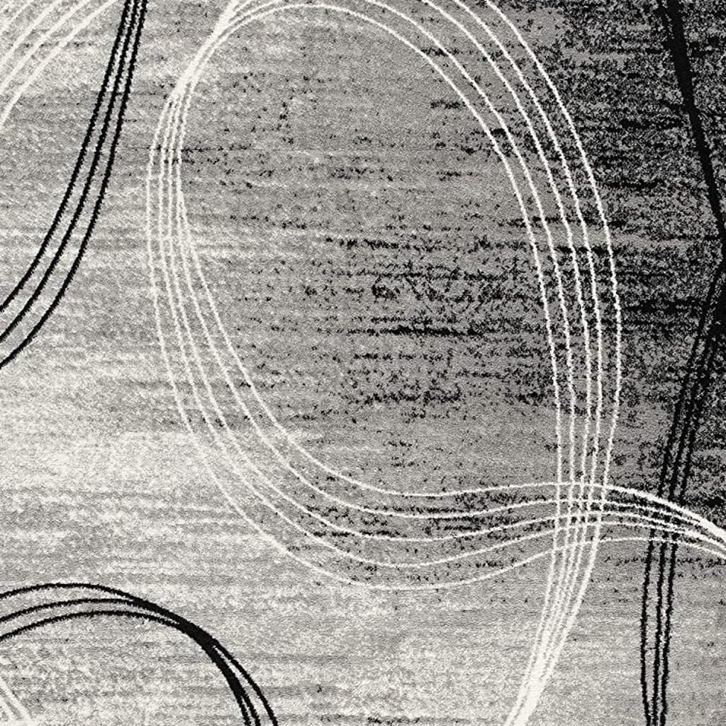 15' Gray Abstract Dhurrie Runner Rug-Area Rugs-DECOROLALA