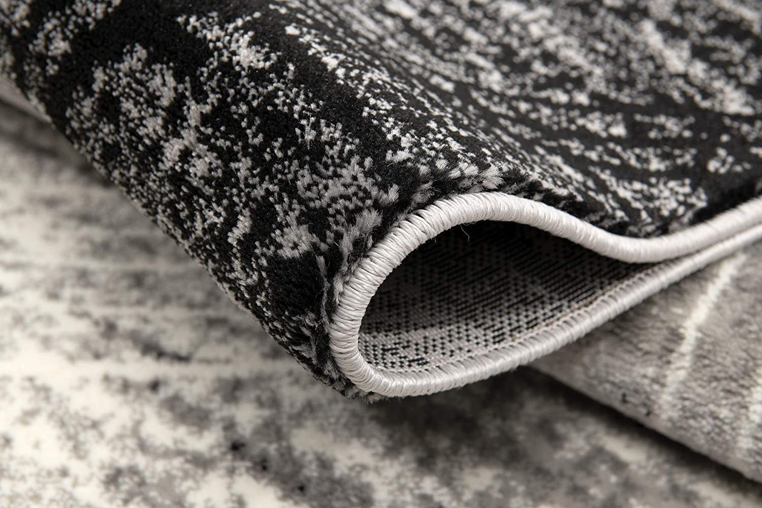 15' Gray Abstract Dhurrie Runner Rug-Area Rugs-DECOROLALA