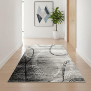15' Gray Abstract Dhurrie Runner Rug-Area Rugs-DECOROLALA