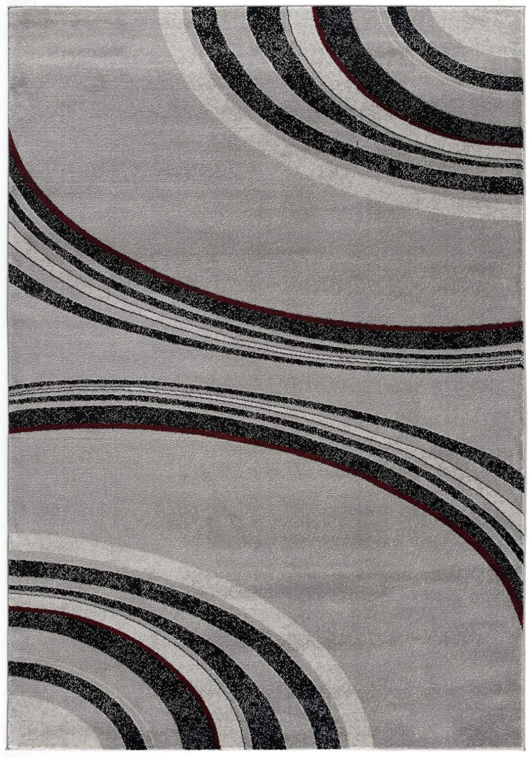 15' Gray Abstract Power Loom Runner Rug-Area Rugs-DECOROLALA
