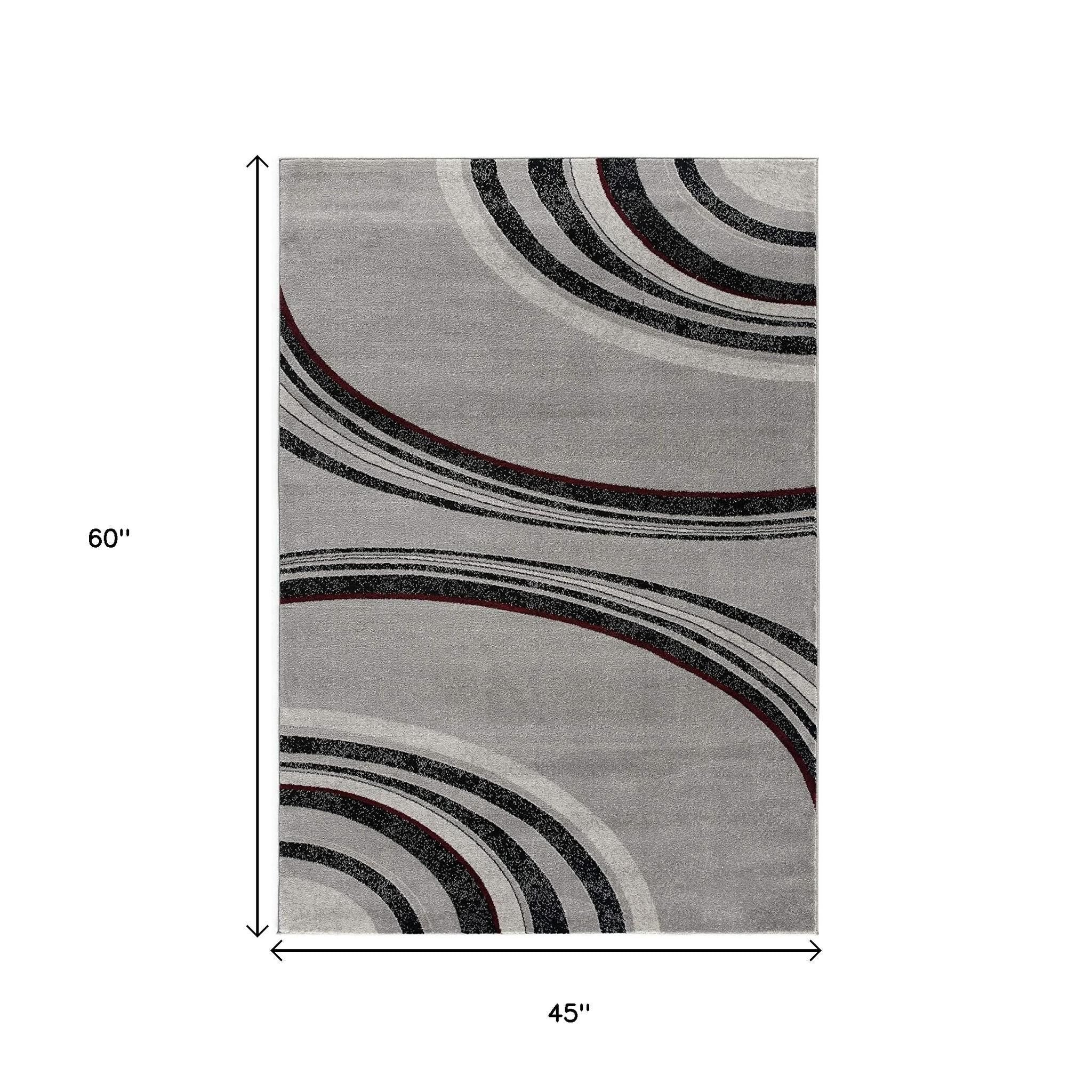 15' Gray Abstract Power Loom Runner Rug-Area Rugs-DECOROLALA